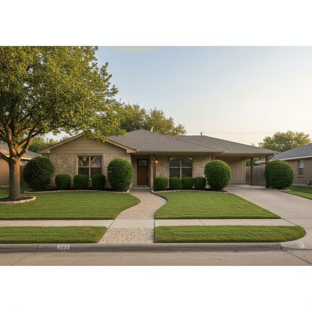 Complete lawn care service before and after yard